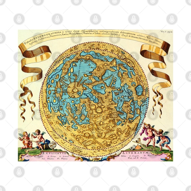 Moon Map 1696 - Selenography - Ancient Worlds by Culturio