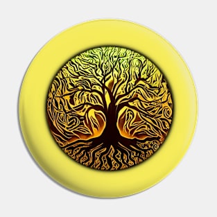 Tree of Life Circle 2 Orange Pin