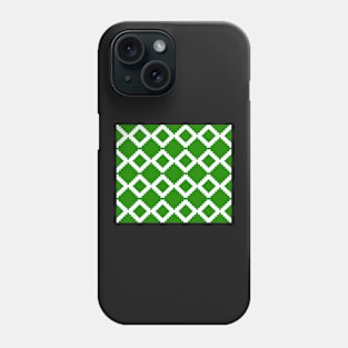 Abstract geometric pattern - green and white. Phone Case