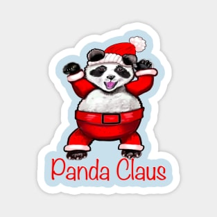 Panda Claus cute funny panda bear in a festive merry happy holidays red Santa Claus suit Magnet