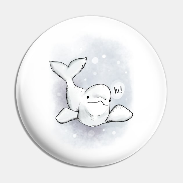 Beluga Greeting Pin by LauraKatMax