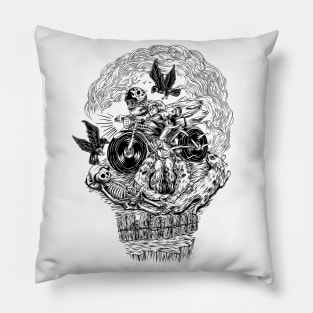 Motorbike Skull Pillow