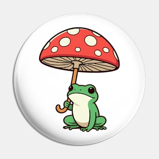 Frog Mushroom Umbrella Pin