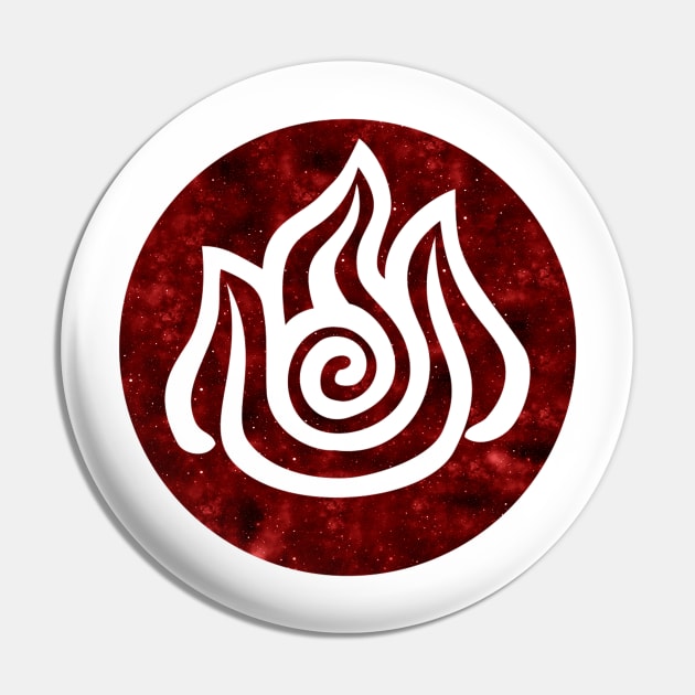 Avatar: The Last Airbender - Fire Symbol (Galaxy Design) Pin by Kamurata