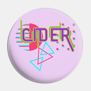 CIDER Pink, Purple, Aqua, and Lime Retro 80's Style Pin