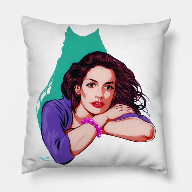 Anne Hathaway - An illustration by Paul Cemmick Pillow by PLAYDIGITAL2020