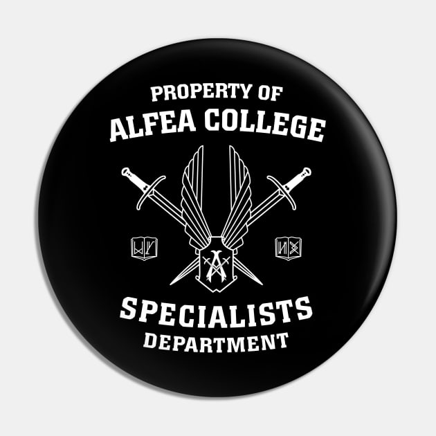 Property of Alfea College: Specialists Department Pin by BadCatDesigns