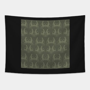 Cat & Mouse - Olive Tapestry