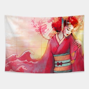 Kanagawa Geisha Tapestry