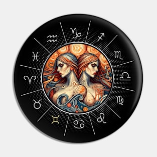 ZODIAC Gemini - Astrological GEMINI - GEMINI - ZODIAC sign - Van Gogh style - 8 Pin