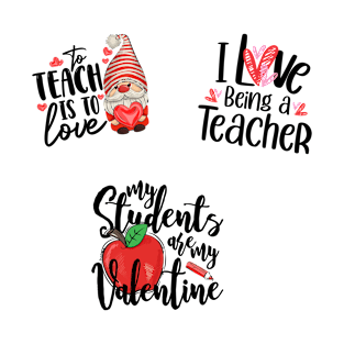 Retro Teacher Valentine Stickers Pack T-Shirt