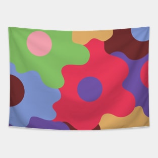 Retro Egg Flowers - True Spring Seasonal Color Palette Tapestry