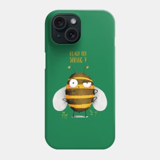 Ready for spring, watercolor funny bee Phone Case