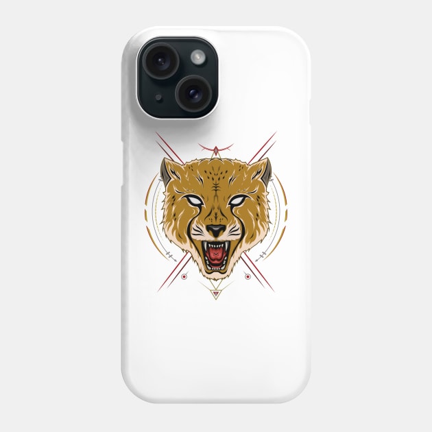 cheetah face illustration Phone Case by AGORA studio