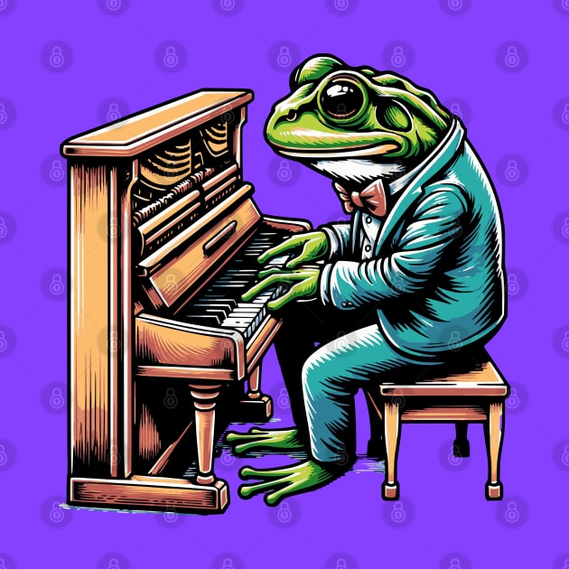 Frog Playing the Piano by Mey Designs