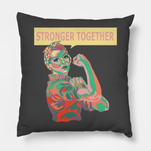 Rosie The Riveter in 40s Colors Pillow