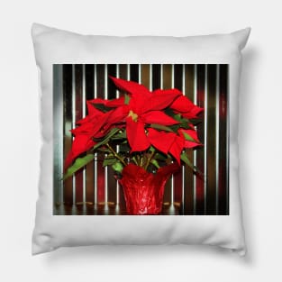 Christmas Red Poinsettia Pillow