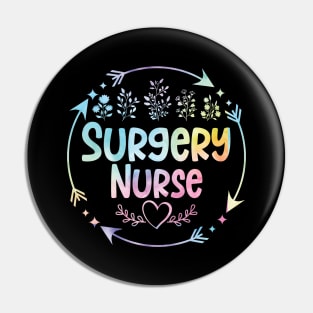 Surgery Nurse cute floral watercolor Pin