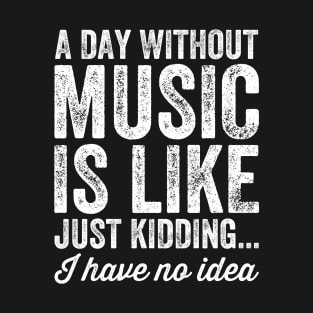 A day without music is like just kidding I have no idea T-Shirt