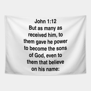 John 1:12  King James Version (KJV) Bible Verse Typography Tapestry