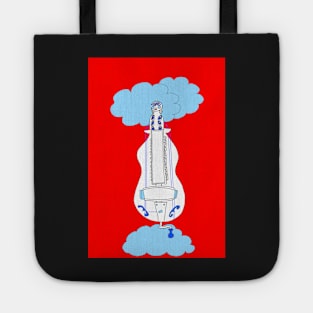 Hurdy-gurdy head in the Blue Clouds Tote