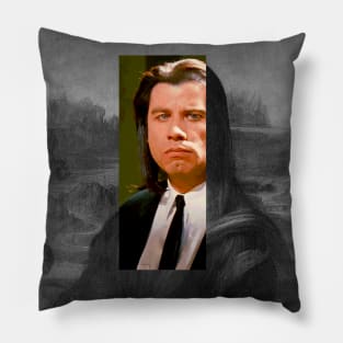 John Travolta Mona Lisa Pillow