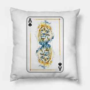 Lion Head Ace of Spades Playing Card Pillow