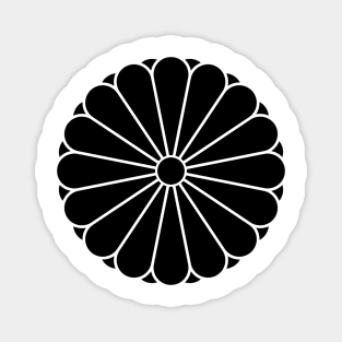 Kiku Chrysanthemum Mon in black Magnet