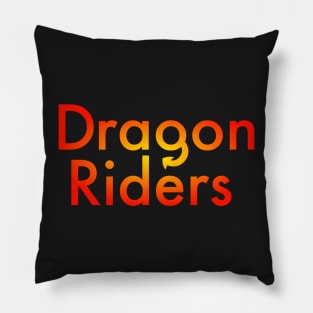 Fire Engine Red And Yellow Flames Dragon Riders Text Design Pillow