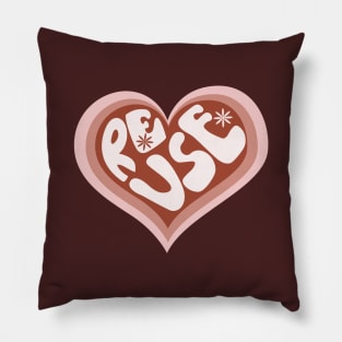 Heart Shape Reuse Typography Pillow