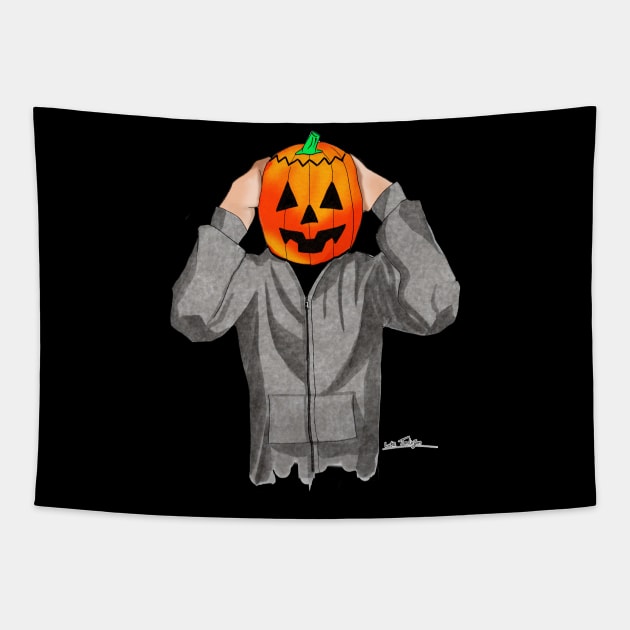 Pumpkin Head Tapestry by lucafon18