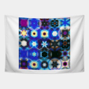 Colorful Stars, Snowflakes and Lights Tapestry