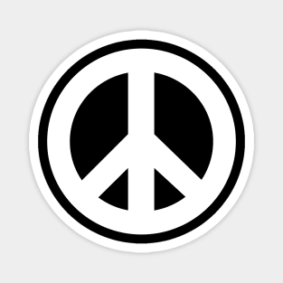 Peace Symbol - White - No Linest X 300 Magnet