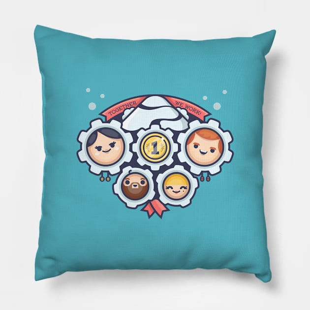 Olympic Teamwork Pillow by fabiodicorleto