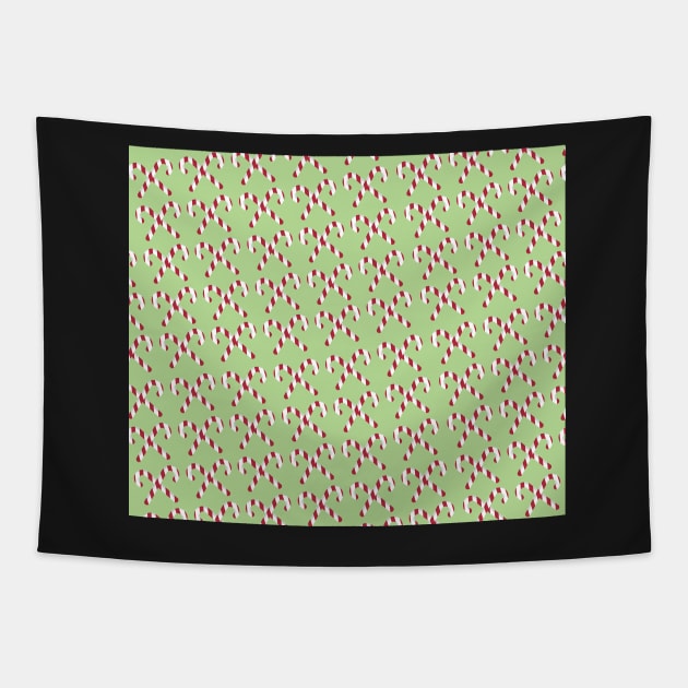 Christmas Candy Canes Tapestry by xcsdesign