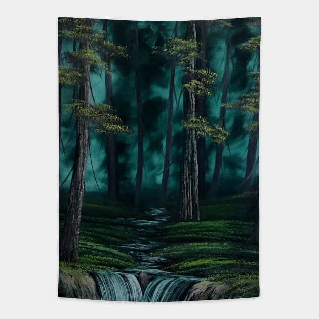 Deep Woods Waterfall Tapestry by J&S mason