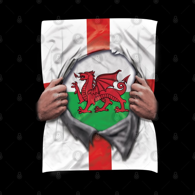 Wales Flag English Flag Ripped - Gift for Welsh From Wales by Country Flags