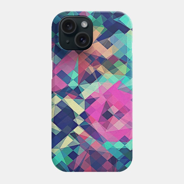 Fruity Rose - Fancy Colorful Abstraction Pattern Design (green pink blue) Phone Case by badbugs