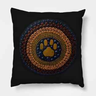 Dog pawprint mandala dot art Pillow