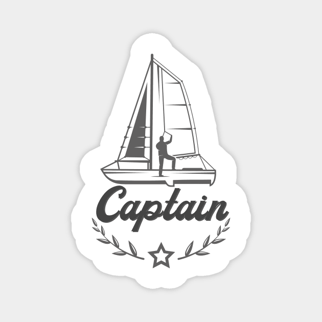 Sailing Ship Captain Sailboat Yacht Magnet by Foxxy Merch