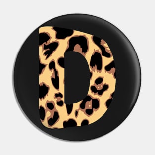 Letter D Initial Cheetah Monogram Sticker Pin