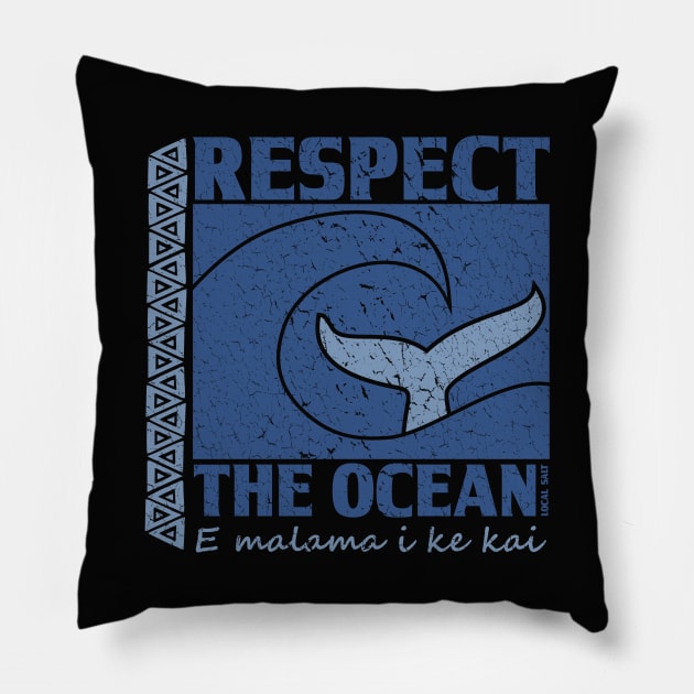 Respect The Ocean Pillow by badtuna