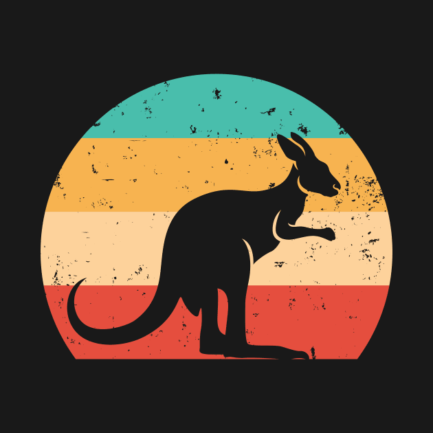 vintage sunset Kangaroo lover,Kangaroo Silhouette gift animal by mezy
