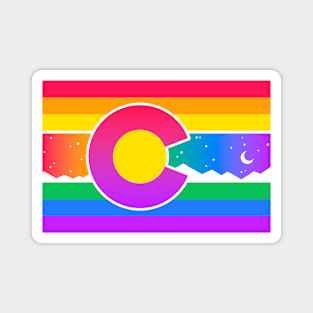 Colorado Flag Gay Pride Double Rainbow Magnet