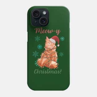 Meow-y Christmas! - Red Maine Coon Phone Case