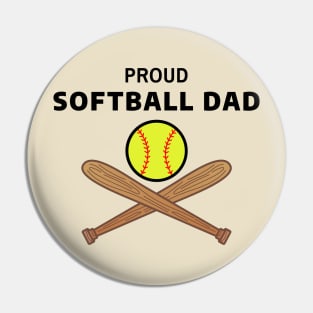 Proud Softball Dad Pin