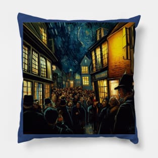 Starry Night in Diagon Alley Pillow