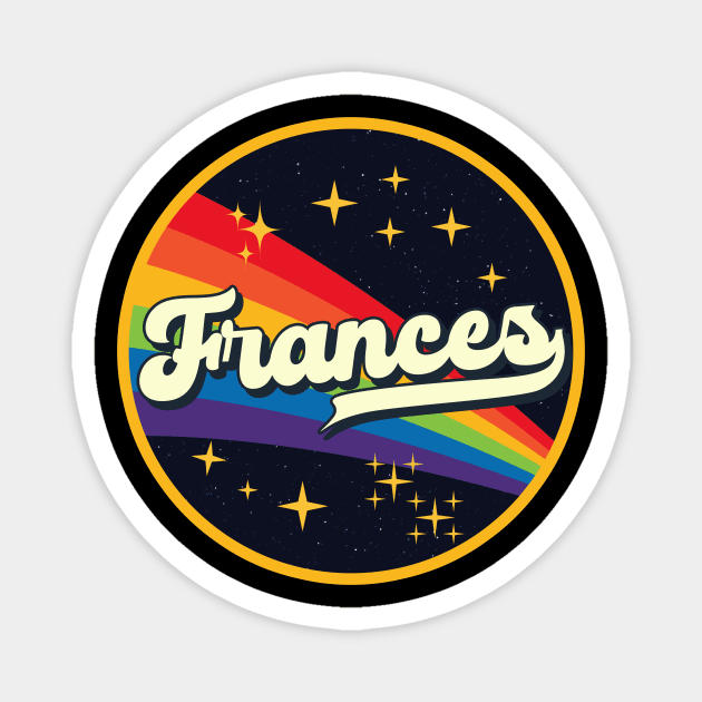 Frances // Rainbow In Space Vintage Style Magnet by LMW Art