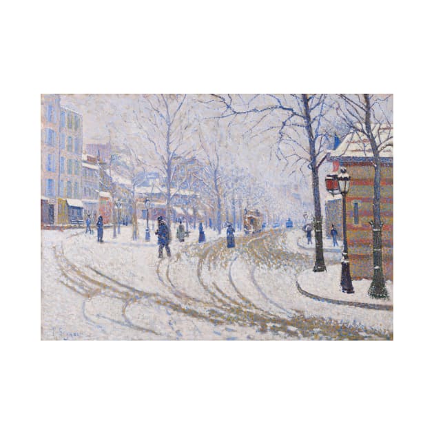 Snow, Boulevard de Clichy, Paris by Paul Signac by Classic Art Stall