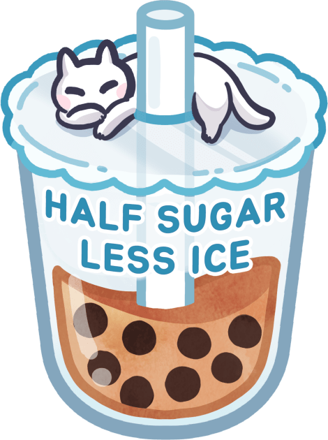 Half sugar less ice boba bubble milk tea ✨ 🍵 Kids T-Shirt by mushopea